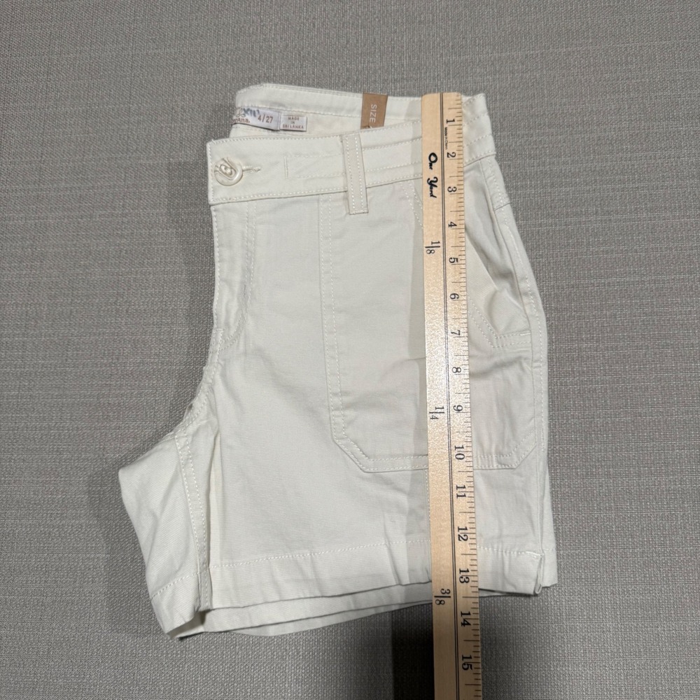 Prana Elle Shorts Womens 4 Chalk White Organic Cotton Stretch Hiking Gorpcore - Picture 5 of 8